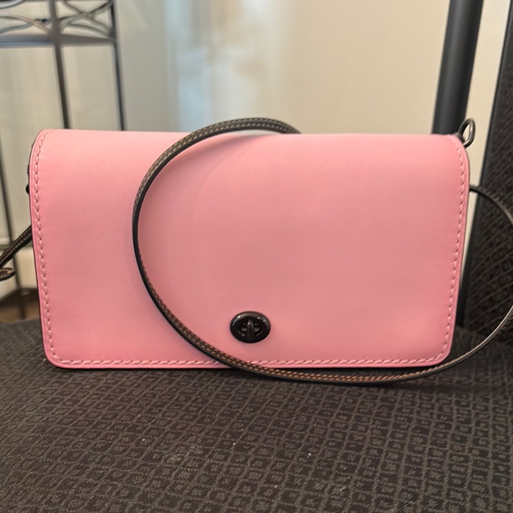 Pink Leather Crossbody Bag